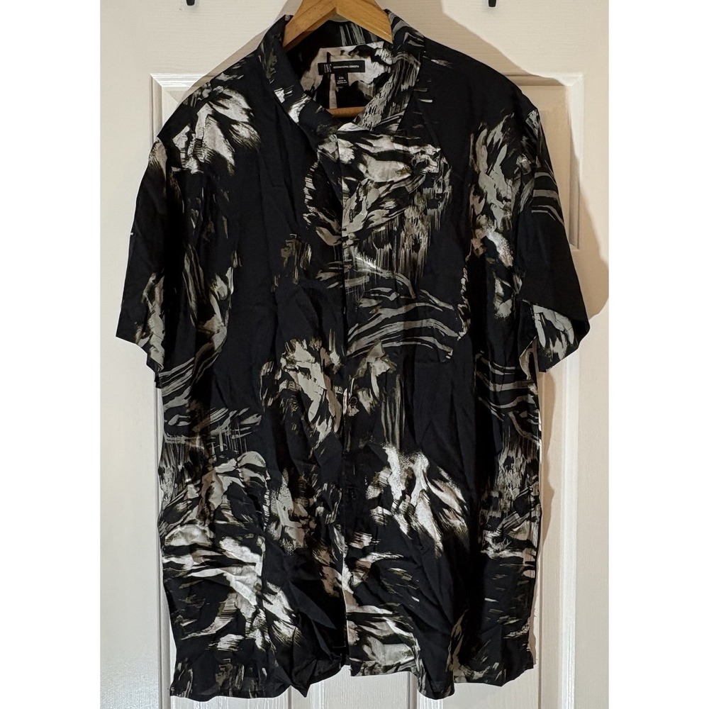 INC International Concepts Mens Abstract Black White Rayon Shirt XXL 100165663MN